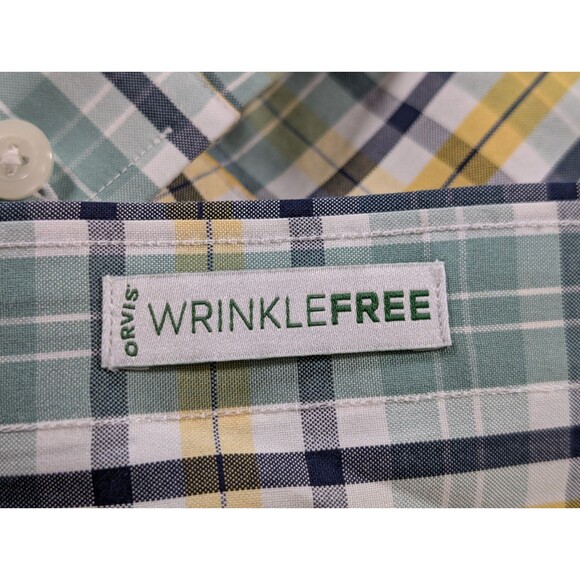 Orvis Shirt Men's XL Plaid Button Down Green Yellow Preppy Casual Pocket - Picture 5 of 8